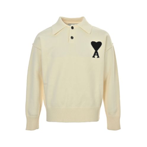 アミ パリ 激安 アイボリー ハートA刺繍 ニットポロ 2026新作 高評価 口コミ多数 快適な着心地 高再現度 丁寧な縫製 安心サイト