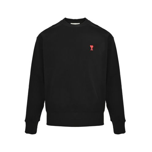 アミ パリ n級 ブラック ミニハートA刺繍 クルーネック スウェット 2026新作 高評価 口コミ多数 快適な着心地