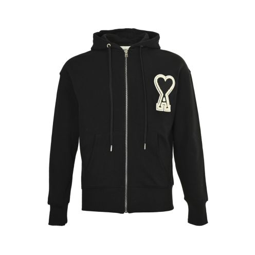 アミ パリ 格安 ブラック ハートAワッペン ジップアップ パーカー 2026新作 高評価 口コミ多数 快適な着心地 高再現度 安心サイト