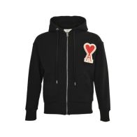 アミ パリ スーパーコピー 優良サイト ブラック レッドハートAワッペン ジップアップ パーカー 2026新作 高評価 口コミ多数 快適な着心地