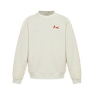 アミ パリ コピー アイボリー レッドAMIロゴ プリント クルーネック スウェット 2026新作 高評価 口コミ多数 快適な着心地