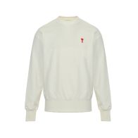 アミ パリ 偽物 アイボリー ミニハートA刺繍 クルーネック スウェット 2026新作 高評価 口コミ多数 快適な着心地