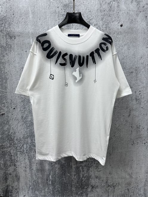 ルイヴィトン ハイブランド 半袖Tシャツ グラフィックロゴプリント ストリートデザイン 機能
