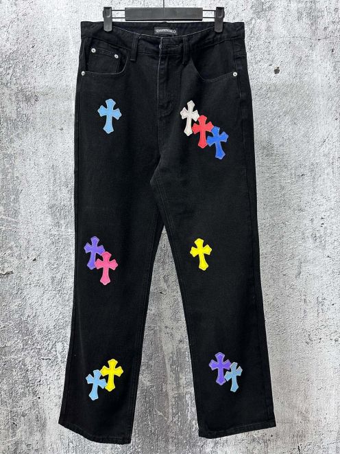 クロムハーツ スーパーコピー クロスパッチデニムパンツ ストレートシルエット 定番