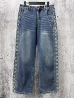 ルイヴィトン 本物級コピー モノグラムサイドラインデニムパンツ ワイドストレート 精密ディテール