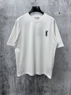 サンローラン スーパーコピー 半袖Tシャツ YSLロゴ刺繍 シンプルデザイン 男女兼用