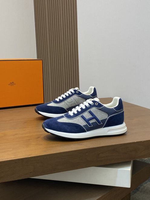 エルメス 格安 レザースニーカー Hロゴ コンビデザイン レビュー高リピ率