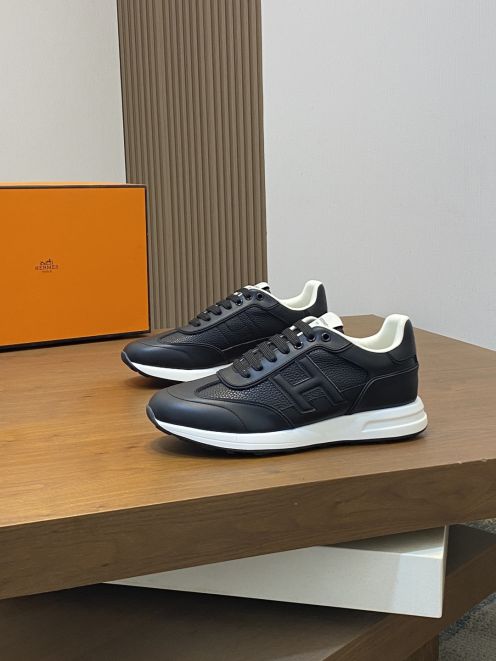 エルメス ハイブランド レザースニーカー Hロゴ ローカット 高品質