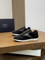 プラダ ハイブランド スエードスニーカー ローカット ブラック&times;ブラウン