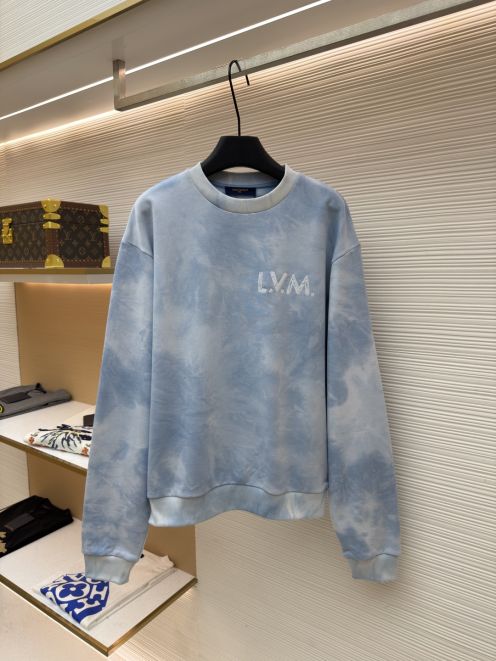 ルイヴィトン n級 タイダイスウェットトレーナー LVMロゴ刺繍デザイン 通気