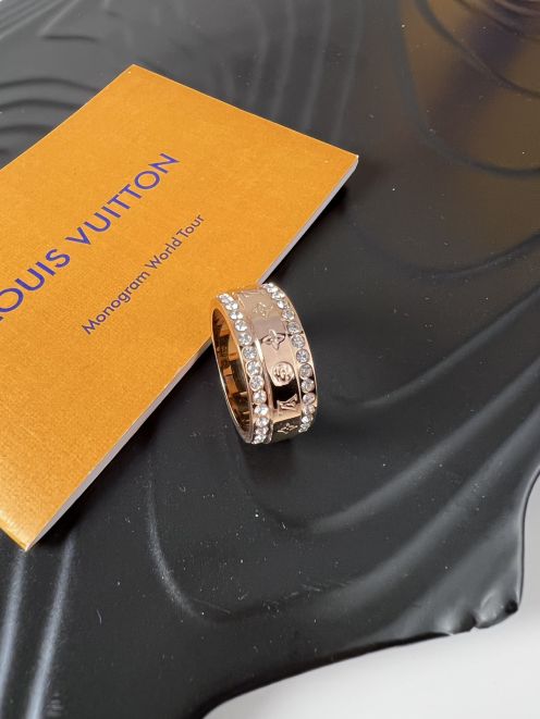 ルイヴィトン 格安 モノグラムストーンリング ピンクゴールドジュエリー 高品質