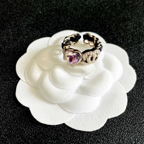 シャネル n級 リング ハートストーン CCロゴ チェーンデザイン エレガント指輪