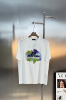 バレンシアガ 半袖Tシャツ BBロゴ カラースプラッシュプリント ストリート系 カジュアルトップス
