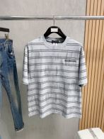 バレンシアガ 格安 半袖Tシャツ ボーダーデザイン ロゴ刺繍 男女兼用 高評価