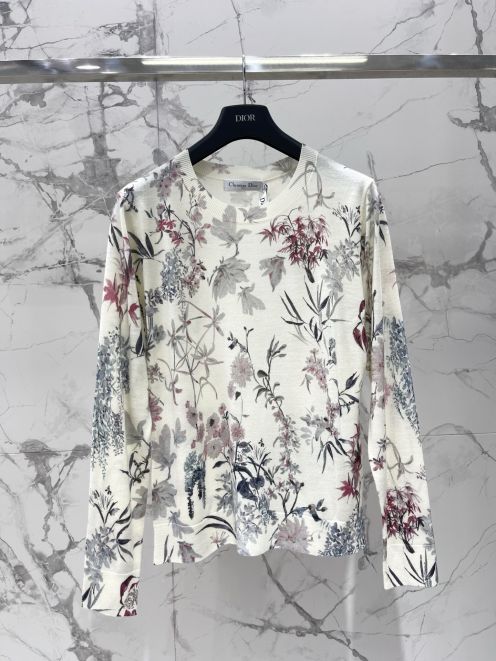 ディオール 格安 フローラルプリント長袖ニット 上質デザイン 快適な着心地 口コミ多数