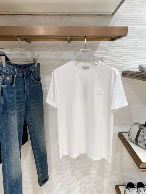 ディオール スーパーコピー 半袖Tシャツ CDミニロゴ刺繍デザイン 男女兼用 レビュー高リピ率