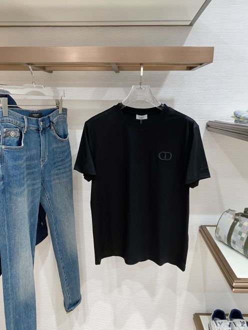 ディオール 本物級コピー 半袖Tシャツ CDミニロゴ刺繍デザイン 男女兼用 高級レベル仕様