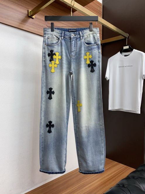 クロムハーツ スーパーコピー デニムパンツ クロスパッチデザイン ヴィンテージ加工 実店舗運営