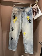 クロムハーツ ハイブランド デニムパンツ クロスパッチデザイン ヴィンテージ加工 口コミ多数