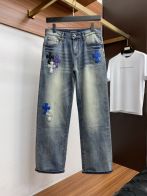クロムハーツ 本物級コピー デニムパンツ クロスパッチ装飾 ヴィンテージ加工 安心サイト