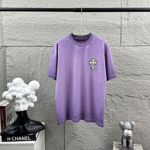 クロムハーツ 本物級コピー 半袖Tシャツ クロス刺繍デザイン 通気 精密ディテール 上質感