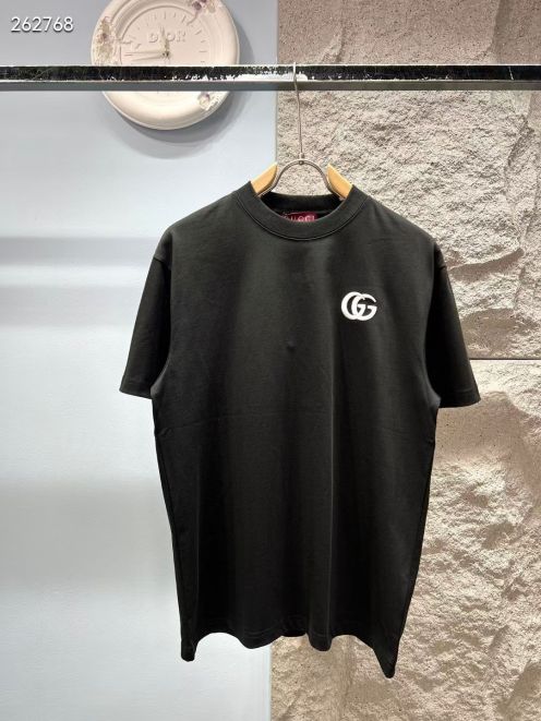グッチ 本物級コピー Tシャツ ミニGGロゴ刺繍 クルーネックシンプル設計 快適な着心地 高評価