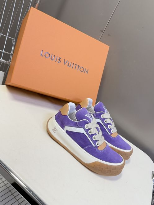 ルイヴィトン n級 スエードスニーカー カラーブロックデザイン 個性派スタイル 激安