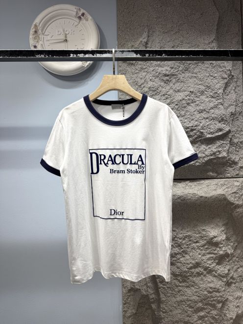 ディオール 格安 ロゴプリントTシャツ 半袖配色デザイン 通気 快適な着心地 激安