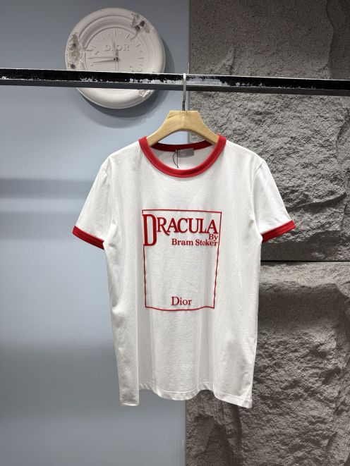 ディオール ハイブランド ロゴプリントTシャツ 半袖配色デザイン 夏服 シンプルデザイン 新作