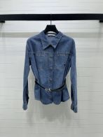 ディオール 格安 デニムシャツジャケット 長袖ベルトデザイン カジュアルスタイル レビュー高リピ率