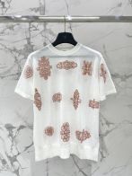 エルメス 本物級コピー Tシャツ 総柄刺繍デザイン 半袖トップス 通気 夏服