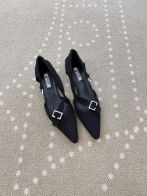 プラダ 格安 パンプス ポインテッドトゥデザイン ストラップ装飾 上質感モデル 満足度高い