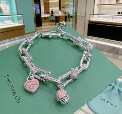 ティファニー ハイブランド チェーンブレスレット ハートチャーム カップケーキ装飾 高級レベル仕様