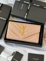 サンローラン スーパーコピー 長財布 フラップウォレット YSLロゴ キルティング加工 精密ディテール