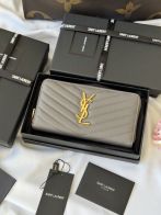 サンローラン 格安 ラウンドファスナー長財布 キルティングレザー ゴールドロゴ 口コミ多数