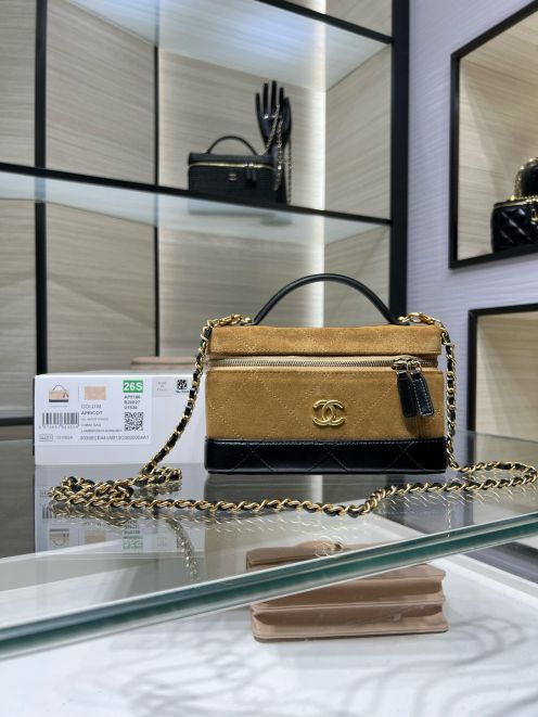 シャネル 本物級コピー チェーンショルダーバッグ バニティ風デザイン バイカラー仕上げ 高級感仕上げ