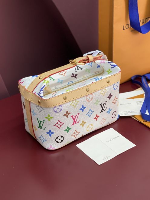 ルイヴィトン n級 マルチカラーモノグラム バニティバッグ レザートリム収納ケース 高再現度