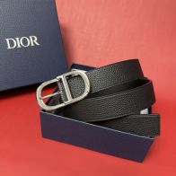 ディオール ハイブランド CDロゴバックルレザーベルト シボ革仕様 高再現度