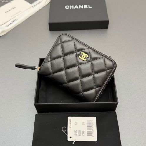 シャネル スーパーコピー キルティングカードケース ラウンドファスナー ゴールドロゴ仕様 上質レザー 定番人気