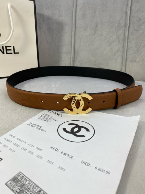 シャネル ハイブランド ココマークベルト ゴールドバックル レザー仕上げ 上質感