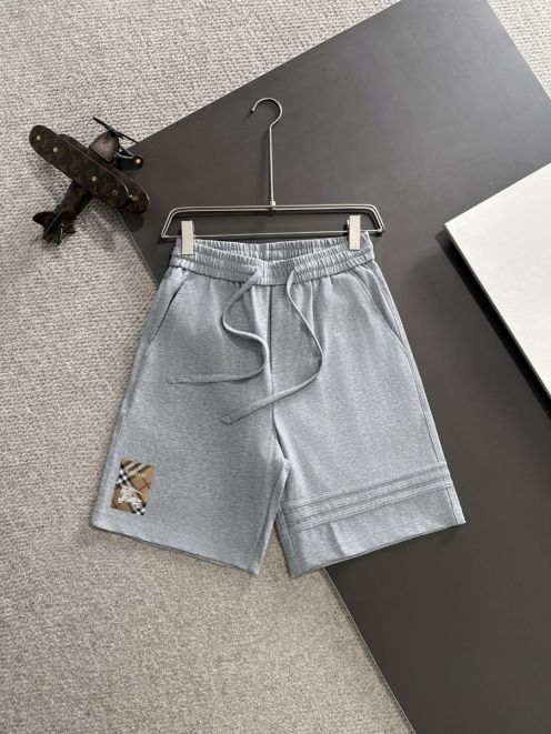 バーバリー ブランド コピー スウェットショートパンツ チェックパッチデザイン 丁寧な縫製