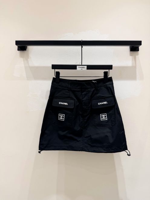 シャネル 格安 ミニスカート カーゴポケットロゴデザイン 精密ディテール