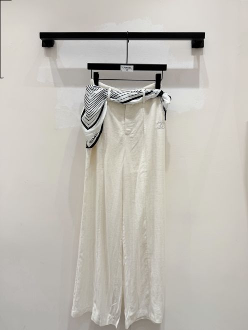 シャネル 格安 ワイドパンツ スカーフベルトデザイン 丁寧な縫製