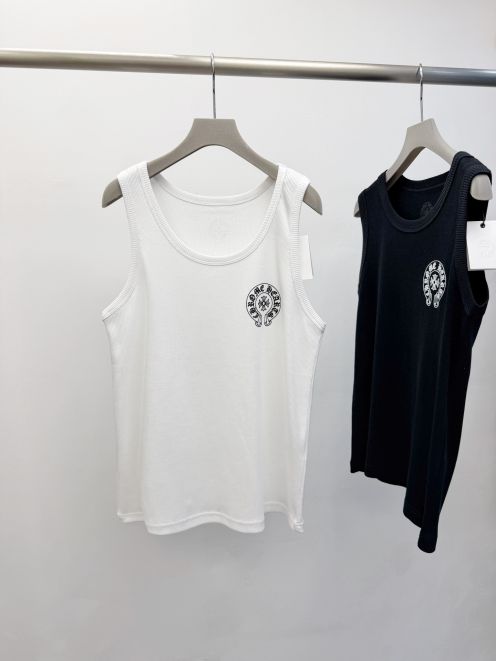 クロムハーツ n級 リブタンクトップ サークルロゴ刺繍 通気性優れる 安心サイト人気モデル