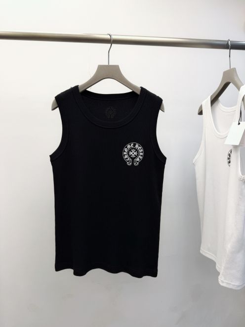 クロムハーツ ブランド コピー リブタンクトップ サークルロゴプリント 上質感仕上げ 高評価モデル