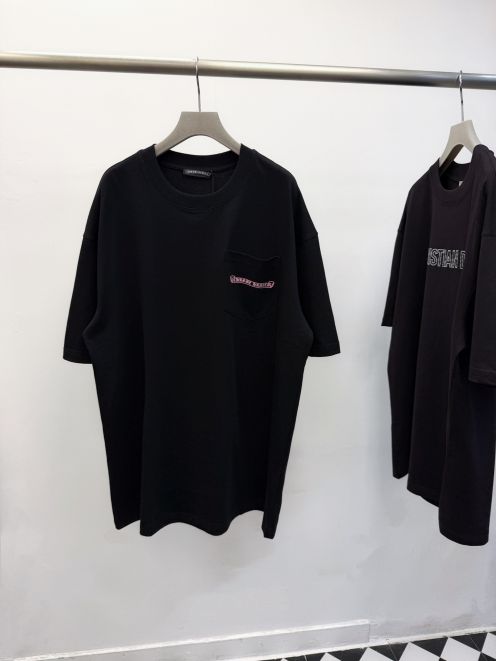 クロムハーツ 本物級コピー 半袖Tシャツ ポケットロゴ刺繍デザイン 快適な着心地 口コミ多数モデル