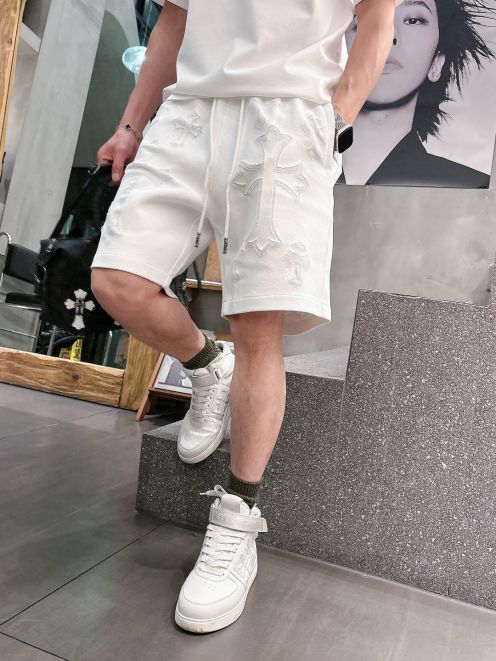 クロムハーツ スーパーコピー クロス刺繍ショートパンツ スウェット素材 夏服モデル 快適な着心地