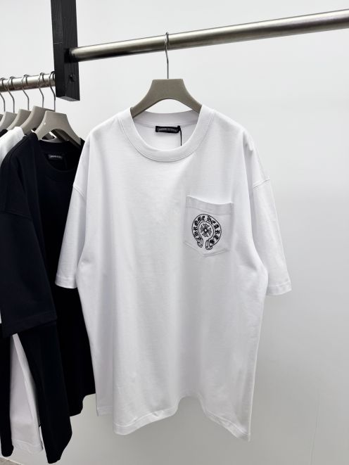 クロムハーツ ハイブランド ポケットロゴTシャツ サークルクロス刺繍 半袖モデル 丁寧な縫製