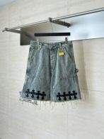 クロムハーツ n級 デニムショートパンツ クロスワッペンデザイン ダメージ加工 丁寧な縫製