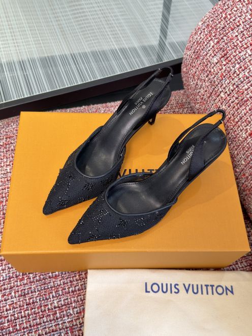 ルイヴィトン スーパーコピー スリングバックパンプス モノグラム装飾 エレガント設計 定番